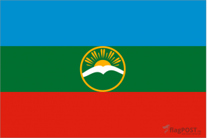 Флаг Карачаево-Черкесской республики (90x135 см., полиэфирный шелк, сублимационная печать, прошит по периметру, карман слева)