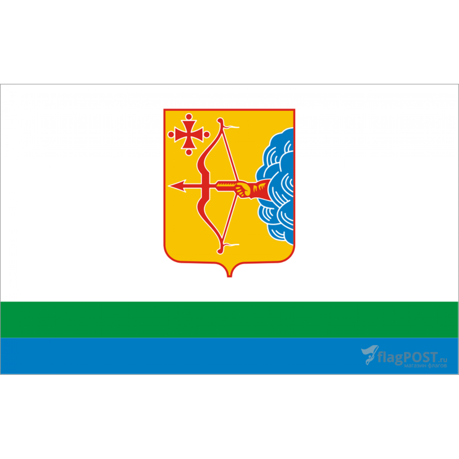 Флаг Кировской области (70x105 см., полиэфирный шелк, прямая печать, прошит по периметру, карман слева)