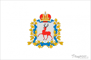 Флаг Нижегородской области (90x135 см., полиэфирный шелк, сублимационная печать, прошит по периметру, карман слева)