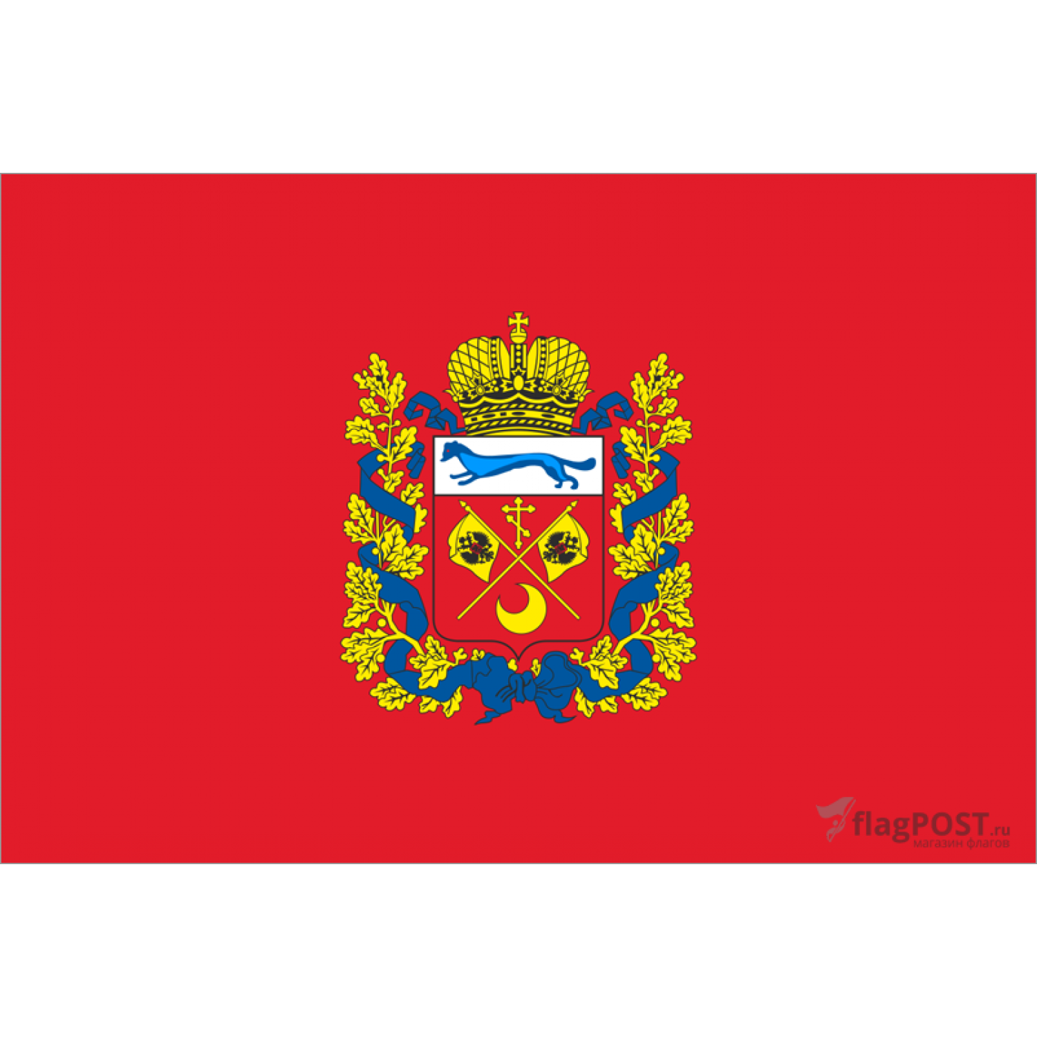 Флаг Оренбургской области (100x150 см., полиэфирный шелк, прямая печать, прошит по периметру, карман слева)