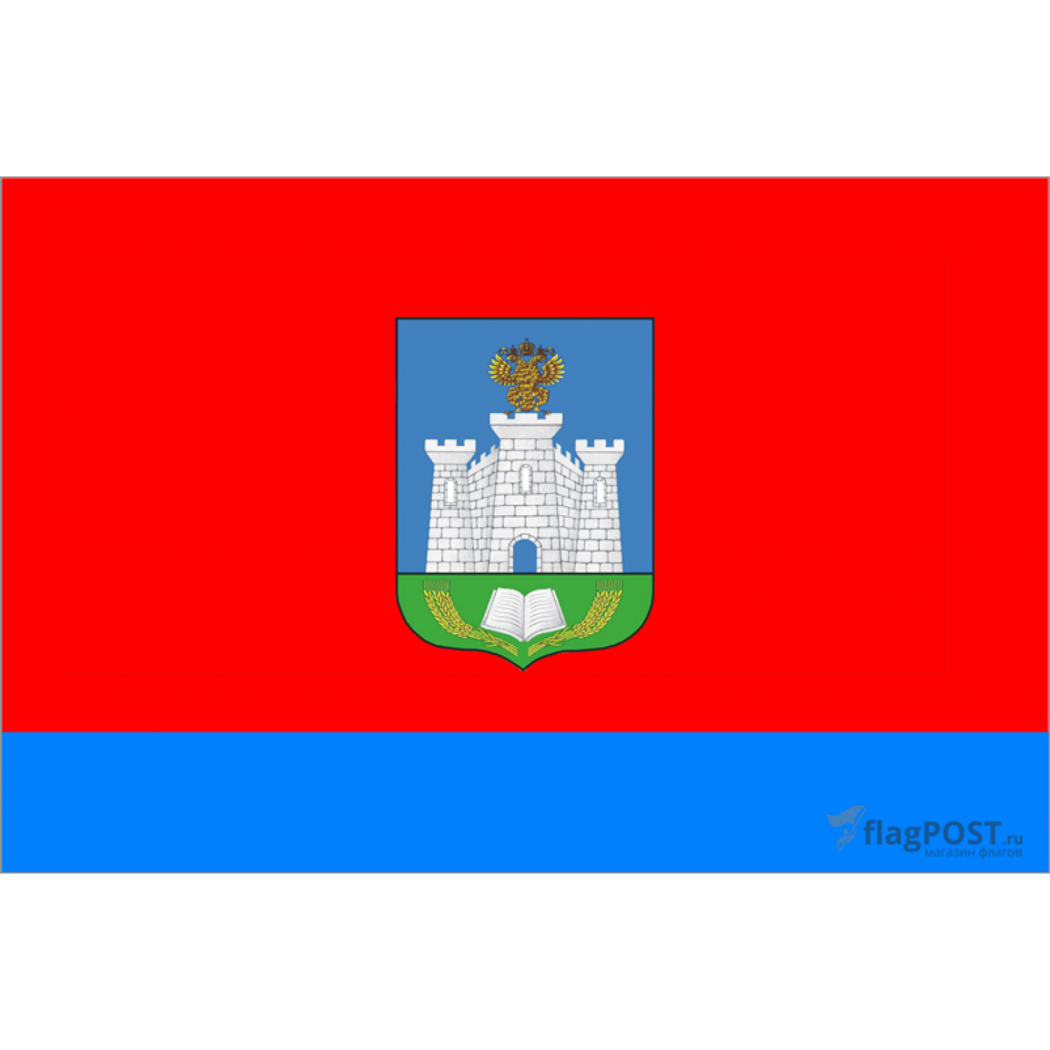 Флаг Орловской области (90x135 см., флажная сетка, прямая печать, прошит по периметру, карман слева)
