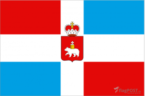 Флаг Пермского края (100x150 см., полиэфирный шелк, сублимационная печать, прошит по периметру, карман слева)