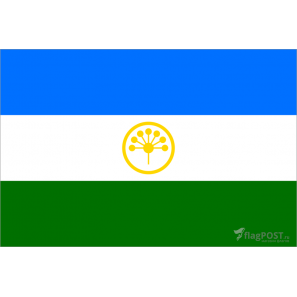Флаг республики Башкортостан (15x22 см., полиэфирный шелк, сублимационная печать, карман слева)
