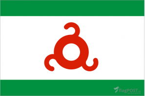 Флаг республики Ингушетия (90x135 см., полиэфирный шелк, сублимационная печать, прошит по периметру, карман слева)