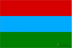 Флаг республики Карелия (100x150 см., полиэфирный шелк, сублимационная печать, прошит по периметру, карман слева)