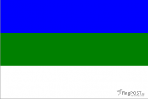 Флаг республики Коми (100x150 см., полиэфирный шелк, прямая печать, прошит по периметру, карман слева)