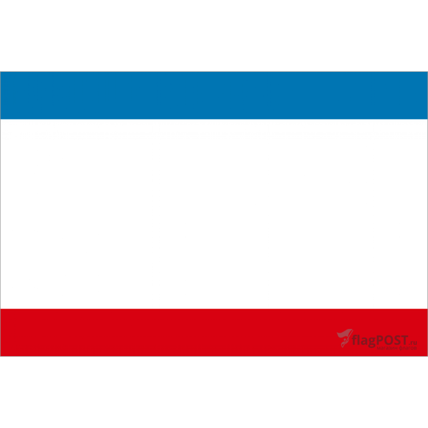 Флаг республики Крым (90x135 см., флажная сетка, прямая печать, прошит по периметру, карман слева)