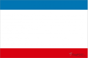 Флаг республики Крым (100x150 см., полиэфирный шелк, прямая печать, прошит по периметру, карман слева)