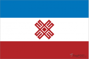 Флаг республики Марий Эл (90x135 см., полиэфирный шелк, сублимационная печать, прошит по периметру, карман слева)