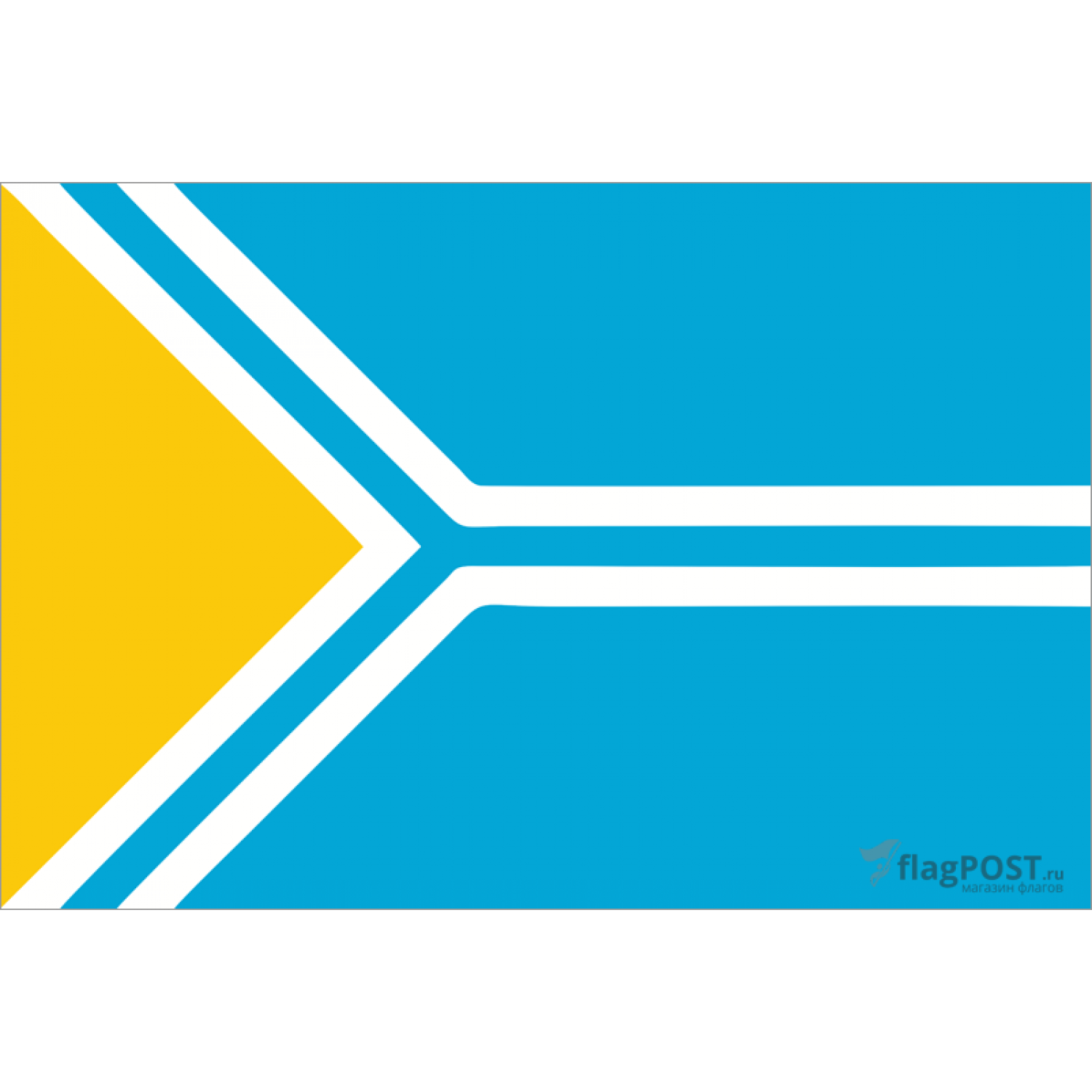 Флаг республики Тыва (15x22 см., полиэфирный шелк, прямая печать, карман слева)