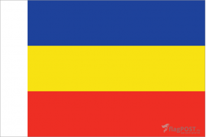 Флаг Ростовской области (100x150 см., полиэфирный шелк, прямая печать, прошит по периметру, карман слева)