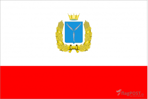 Флаг Саратовской области (100x150 см., полиэфирный шелк, сублимационная печать, прошит по периметру, карман слева)