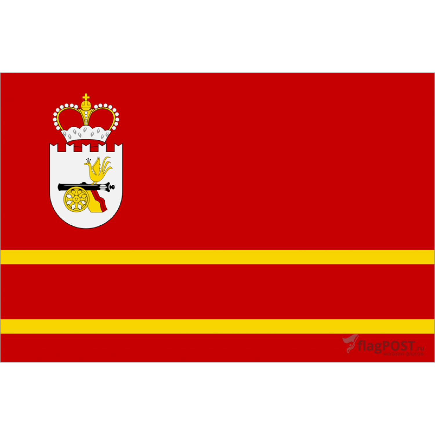 Флаг Смоленской области (15x22 см., полиэфирный шелк, прямая печать, карман слева)