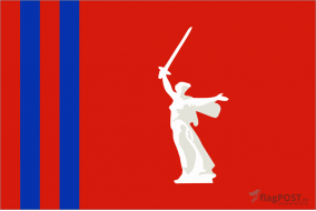 Флаг Волгоградской области (90x135 см., полиэфирный шелк, сублимационная печать, прошит по периметру, карман слева)