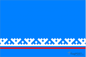Флаг Ямало-Ненецкого автономного округа (100x150 см., полиэфирный шелк, сублимационная печать, прошит по периметру, карман слева)