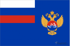 Флаг Министерства РФ по развитию Дальнего Востока (100x150 см., полиэфирный шелк, прямая печать, прошит по периметру, карман слева)