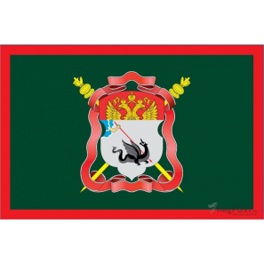 Флаг Енисейского войскового казачьего общества (15x22 см., полиэфирный шелк, сублимационная печать, карман слева)