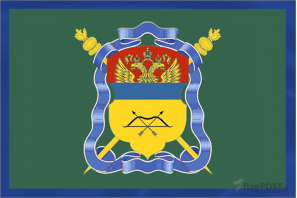 Флаг Оренбургского войскового казачьего общества (100x150 см., полиэфирный шелк, сублимационная печать, прошит по периметру, карман слева)