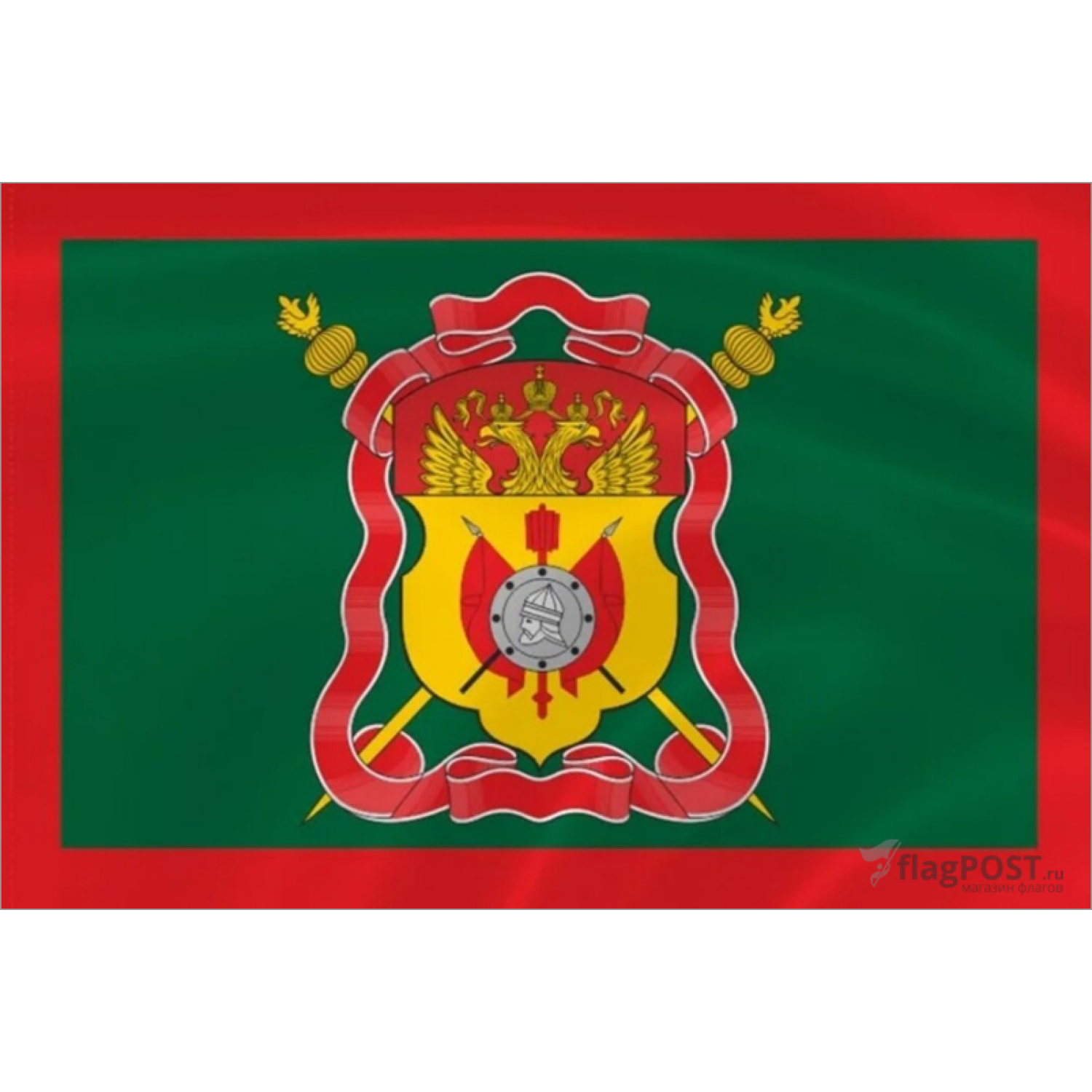 Флаг Сибирского войскового казачьего общества (90x135 см., полиэфирный шелк, прямая печать, прошит по периметру, карман слева)