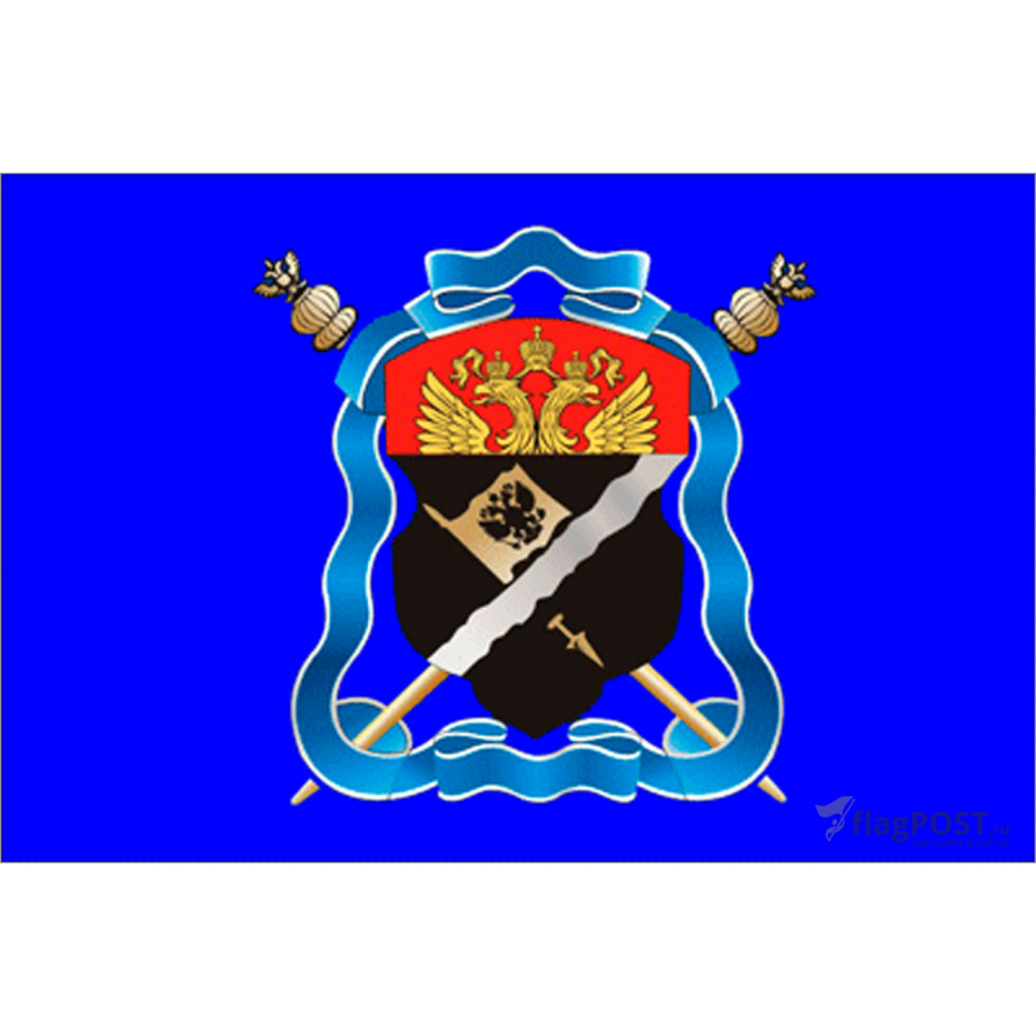 Флаг Терского войскового казачьего общества (15x22 см., полиэфирный шелк, прямая печать, карман слева)