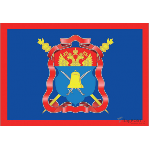 Флаг Волжского войскового казачьего общества (15x22 см., полиэфирный шелк, сублимационная печать, карман слева)