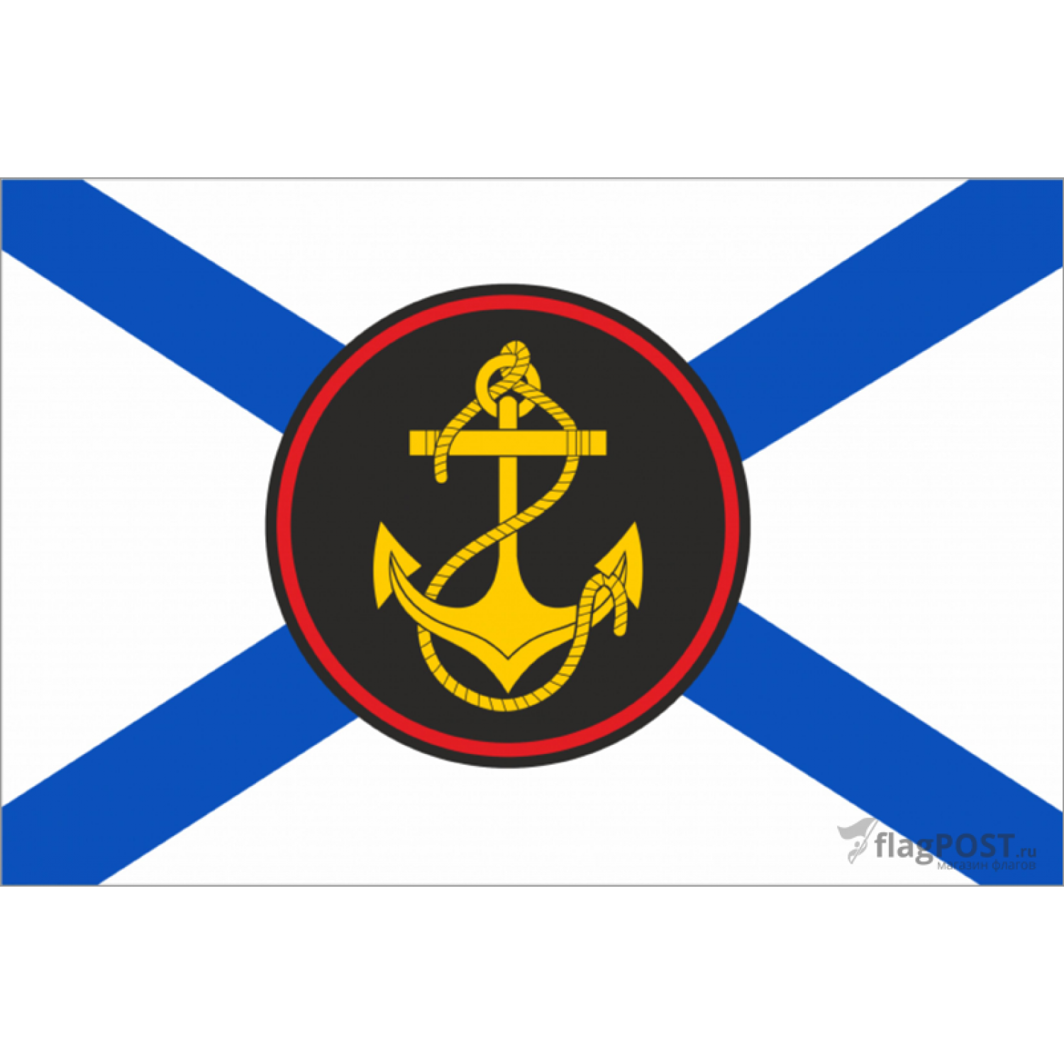 Флаг морской пехоты (90x135 см., полиэфирный шелк, прямая печать, прошит по периметру, карман слева)