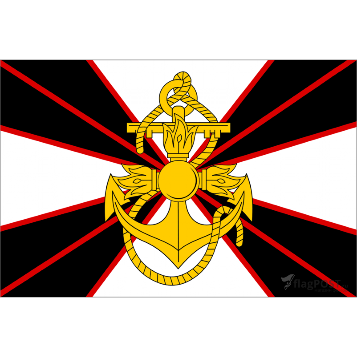 Флаг морской пехоты Военно-Морского флота (70x105 см., полиэфирный шелк, сублимационная печать, прошит по периметру, карман слева)