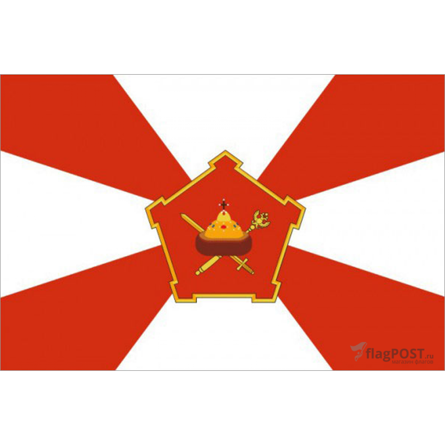 Флаг Московского военного округа (15x22 см., полиэфирный шелк, прямая печать, карман слева)