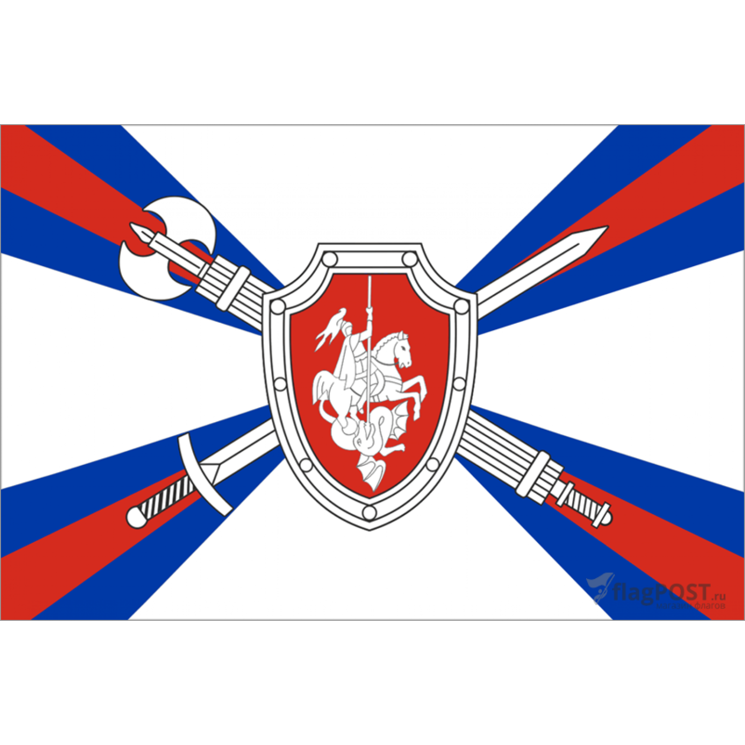 Флаг органов и подразделений военной полиции Вооруженных Сил РФ (15x22 см., полиэфирный шелк, прямая печать, карман слева)