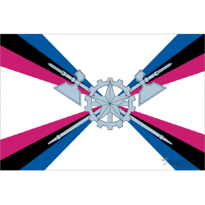 Флаг органов материально-технического обеспечения (15x22 см., полиэфирный шелк, сублимационная печать, карман слева)