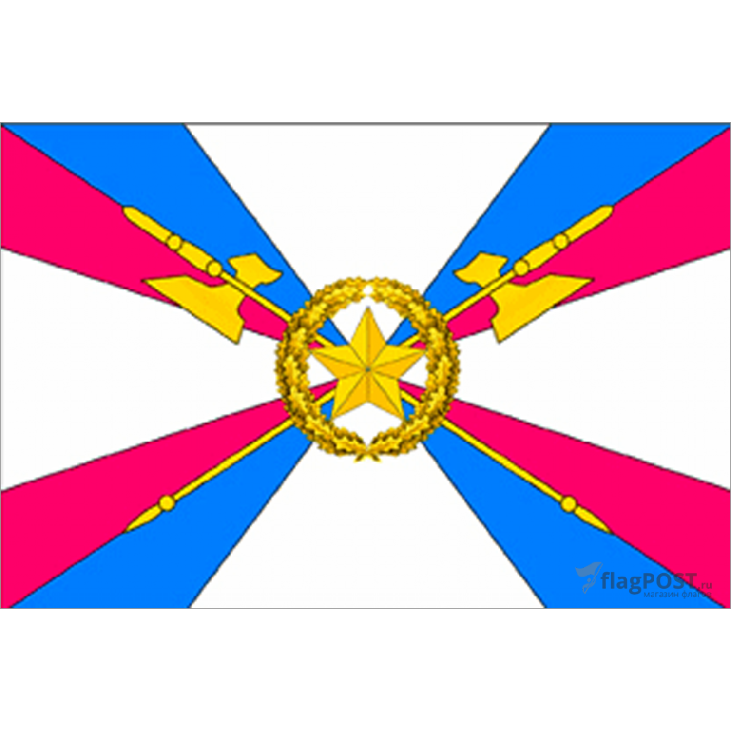 Флаг Тыла Вооруженных Сил РФ (15x22 см., полиэфирный шелк, прямая печать, карман слева)