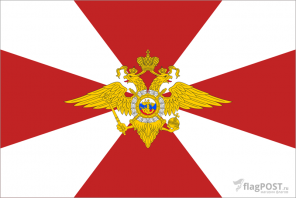 Флаг внутренних войск МВД РФ (100x150 см., полиэфирный шелк, прямая печать, прошит по периметру, карман слева)