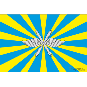 Флаг Военно-воздушных сил РФ (15x22 см., полиэфирный шелк, сублимационная печать, карман слева)
