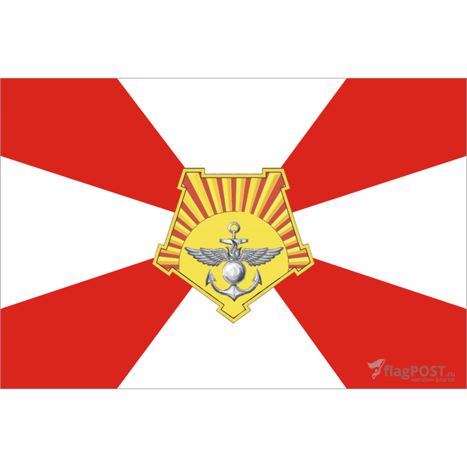 Флаг Восточного военного округа (70x105 см., полиэфирный шелк, прямая печать, прошит по периметру, карман слева)