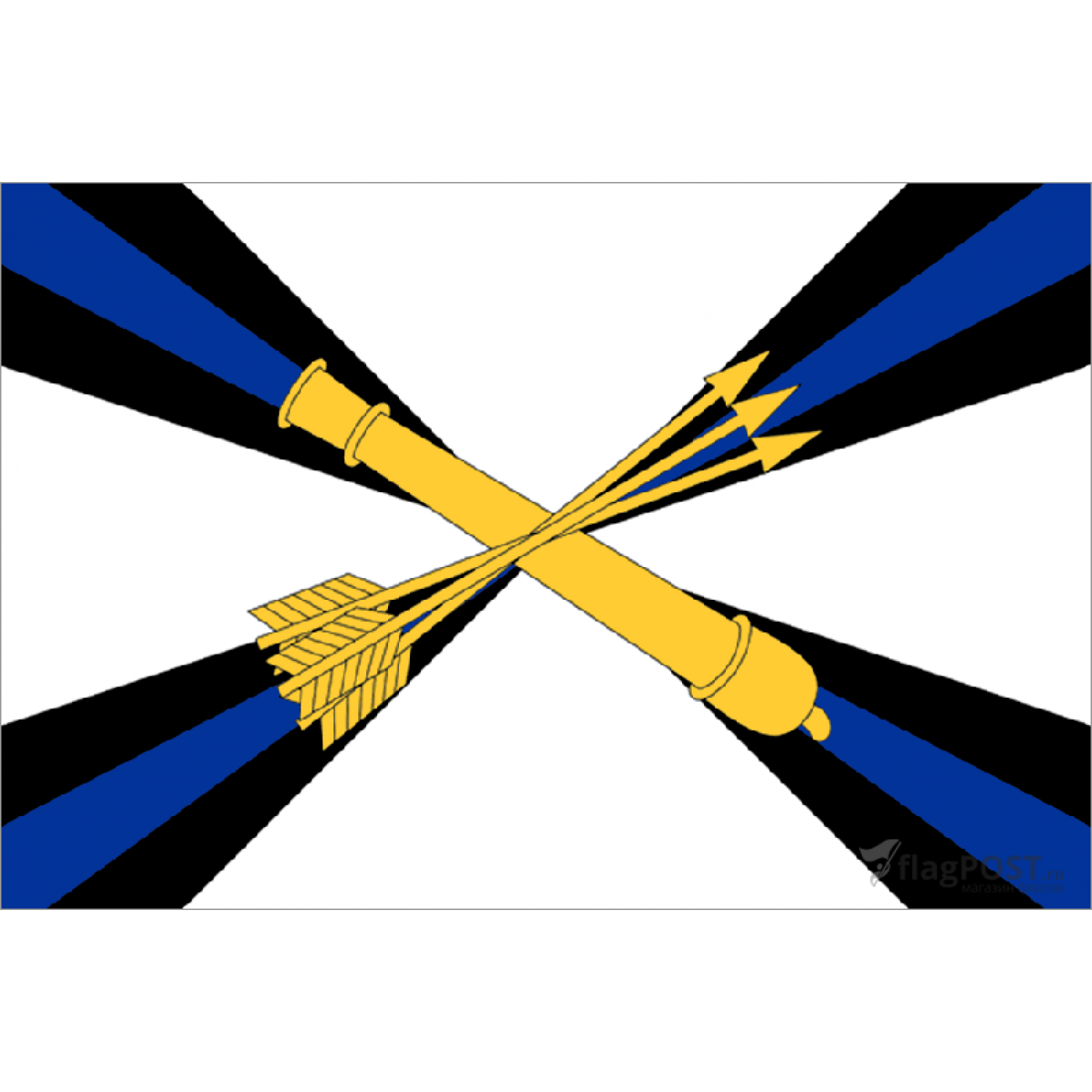 Флаг войсковой противовоздушной обороны (70x105 см., полиэфирный шелк, прямая печать, прошит по периметру, карман слева)