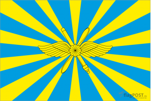 Флаг Воздушно-космических сил (100x150 см., полиэфирный шелк, прямая печать, прошит по периметру, карман слева)