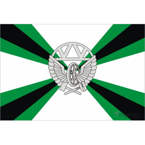Флаг железнодорожных войск (15x22 см., полиэфирный шелк, сублимационная печать, карман слева)